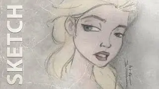 Disney princess quick sketch - Elsa the snow queen drawing