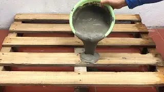 Creative Ideas From Wood Pallet And Cement .Technique Making Coffee Table . Cement Craft Ideas