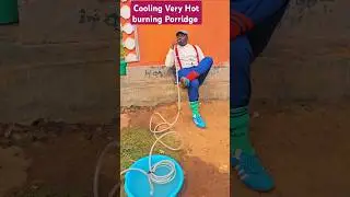Cooling Hot Porridge Using A horse Pipe.😂#comedy #sketch #funnymoments #foodfail #villagelife