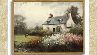 Vintage Landscape Canvas Wall Art Framed Natural Scenery Painting Artwork Prints Framed tv art