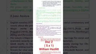Dsc 2 (5 marks question) William Hazlitt history of english prose english honours ccf #dsc2
