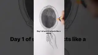Drawing on paper until it reflects like a mirror #drawing #pencildrawing #asmr