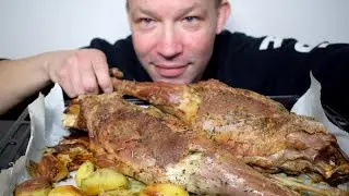 ASMR ROASTED LAMP BAKED POTATOES LEMON FULL FACE SAVAGE EATING NO TALKING BINGE MUKBANG YANNISASMR