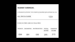 JEE ADVANCED 2021 TOPPER| JEE ADVANCED 2021 MARK vs RANK | TOPPER 2021 ADVANCED | #iitb | #shorts
