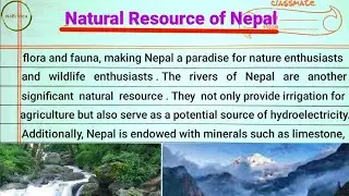 Natural Resources of Nepal essay in English || Natural Resource of nepal | Nepal || nabi idea