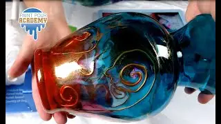 Resin Glass Vase with Dimensional Paint and Alcohol Ink
