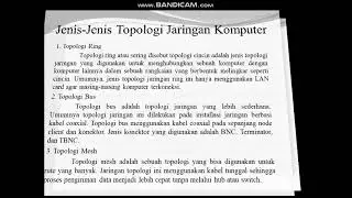 Penjelasan Topologi Jaringan