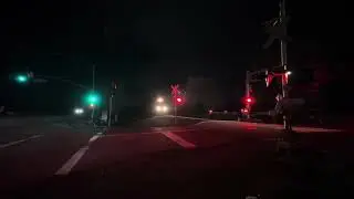 UP Watsonville Rock Job crosses Live Oak Avenue w/ a friendly crew 