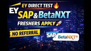 EY Direct Test Hiring 🔥 EY SAP & BetaNXT | Associate & Software Engineer Jobs | Freshers 2026 🚀 #EY