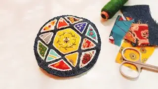 DIY Mini scrap fabric project / scrap reuse / embroidery