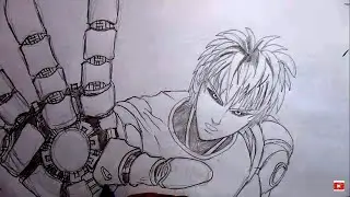 Cara menggambar Genos - One Punch Man