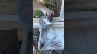 Sanding out my mistakes on my live edge center piece! My new saying is &ldquo;I shouldn&rsquo;t of done that&rdquo;.