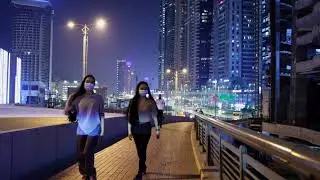 Virtual Walk In Marina JBL & JLT Jumeirah Lake Tower Night Walk Dubai UAE