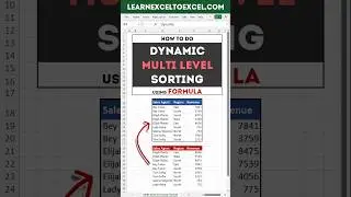 Excel Pro Tricks: Dynamic Multi Level or Multi Column Sorting in Excel with SORT Function in Formula