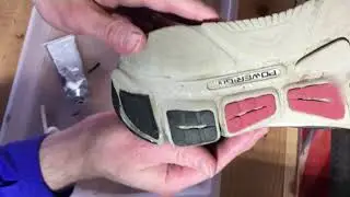 Simple repair for worn heel on running shoes