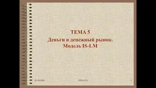 Отто О.Э. - Деньги и денежный рынок. Модель IS-LM