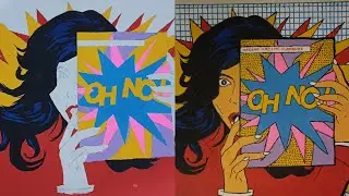Painting part of a Pop Art canvas at 3 am with funky roblox music in the bg