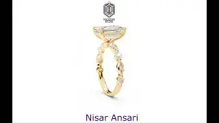 How to make a Emerald cut diamond Ring. Yellow gold White gold Rose gold Ring.