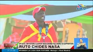 William Ruto says 10m voters claim by NASA giving false hope to