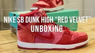 Nike SB Dunk High &ldquo;Red Velvet&rdquo; Unboxing
