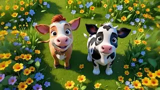 Three Mooing Calves Learn Size Words | Size Song for Kids | Nursery Rhymes and Learning Fun