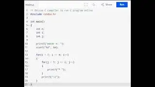 C program: pyramid of stars #shorts #programming #clanguage 