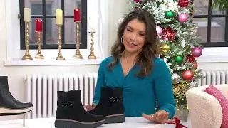 Clarks Collection Leather Wedge Ankle Boots - Zylah Rose on QVC