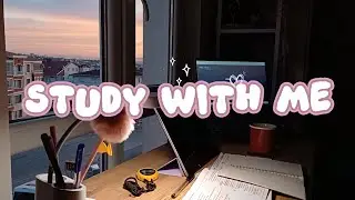STUDY WITH ME | Background noise,no music | ASMR | cozy sunrise session