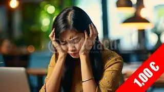Frustrated Woman Remote Work Stress HD Stock Footage