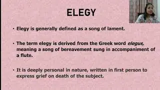 What is an elegy and what are the characteristics of an elegy?