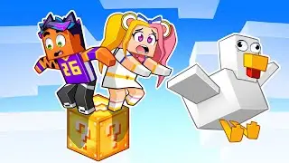 MINECRAFT pero MI NOVIA PINK Y YO solo tenemos UN LUCKY BLOCK... *INCREÍBLE*