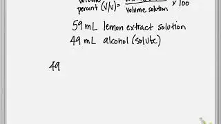 Calculating Volume Percent (v/v) Concentration