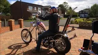 Easy Rider Captain America Chopper - Kick start and run test - Fire me up! 2.