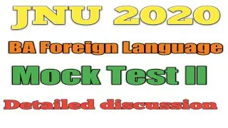 JNU Entrance Exam BA Foreign Language Mock Test 2 Analysis and  Discussion | Online Class | Tests
