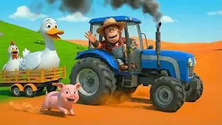 Daddy Monkey Had a Farm | Learn Animal Sounds for Kids | Nursery Rhymes
