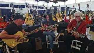 Jimmy Wallace, Joe Mass, and Denny Jiosa jamming at the 47th Dallas International Guitar Festival