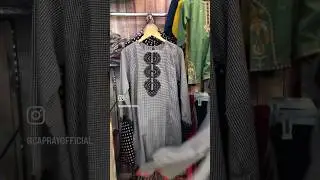 SC-0004 women&rsquo;s two piece cotton check front button embroidered suit