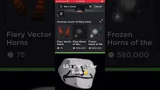 Roblox FIERY HORNS 200 Robux 5000 iq moment! 🤯🤯 (troll face meme)