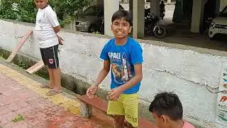 The children used discarded construction material to make benches and a table