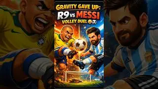 Gravity Gave Up  R9 vs Messi &ndash; Volley Duel #shorts #viralshorts