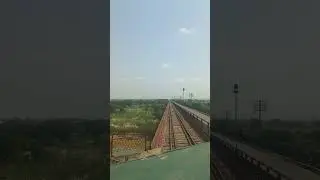 Live beautiful view of fastest train crossing over old bridge of river Jhelum #train driver cab view
