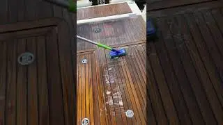 Teak cleaning on a boat - demonstration by Ned Files