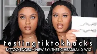 $20 HEADBAND WIG + TATTOO EDGES 🤯 TESTING TIK TOK HACKS
