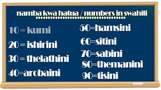 📚 **LEARN COUNTING IN SWAHILI: Numbers 10, 20, 30, 40, 50, 60, 70, 80, 90 & 100!**