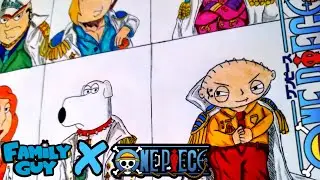 Drawing Family Guy Characters as Marines | Family Guy X One Piece | ワンピース