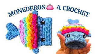 Novedosos Monedero de Pez Todo en crochet parte 1