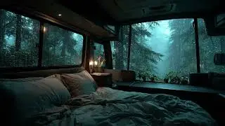 🌊 Natural Rain White Noise | Cozy Van in Deep Forest (3 Hours) | Sound Sleep Focus Relax Meditation