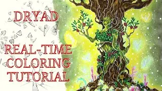 Real-time Coloring Tutorial|Dryad from Mythomorphia coloring book by Kerby Rosanes