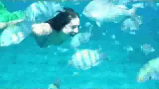 Slaughter Your world Lip Sync Underwater, real mermaid swimming
