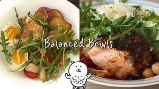 BALANCED BOWLS / FULL RECIPES : CABBAGE SALAD BOWL + SALMON PAPRIKA POWDER BOWL
